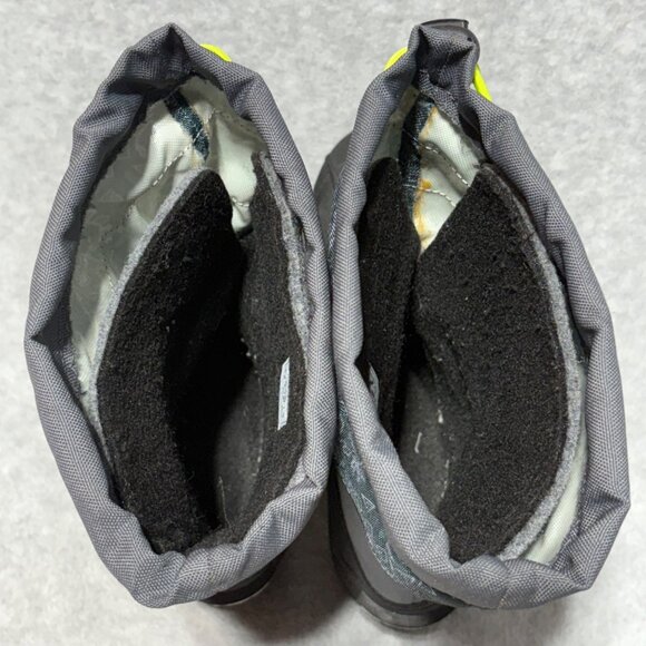 Columbia Kids Boots Size 4 Powderbug Winter Snow Green Gray Waterproof - Picture 6 of 10